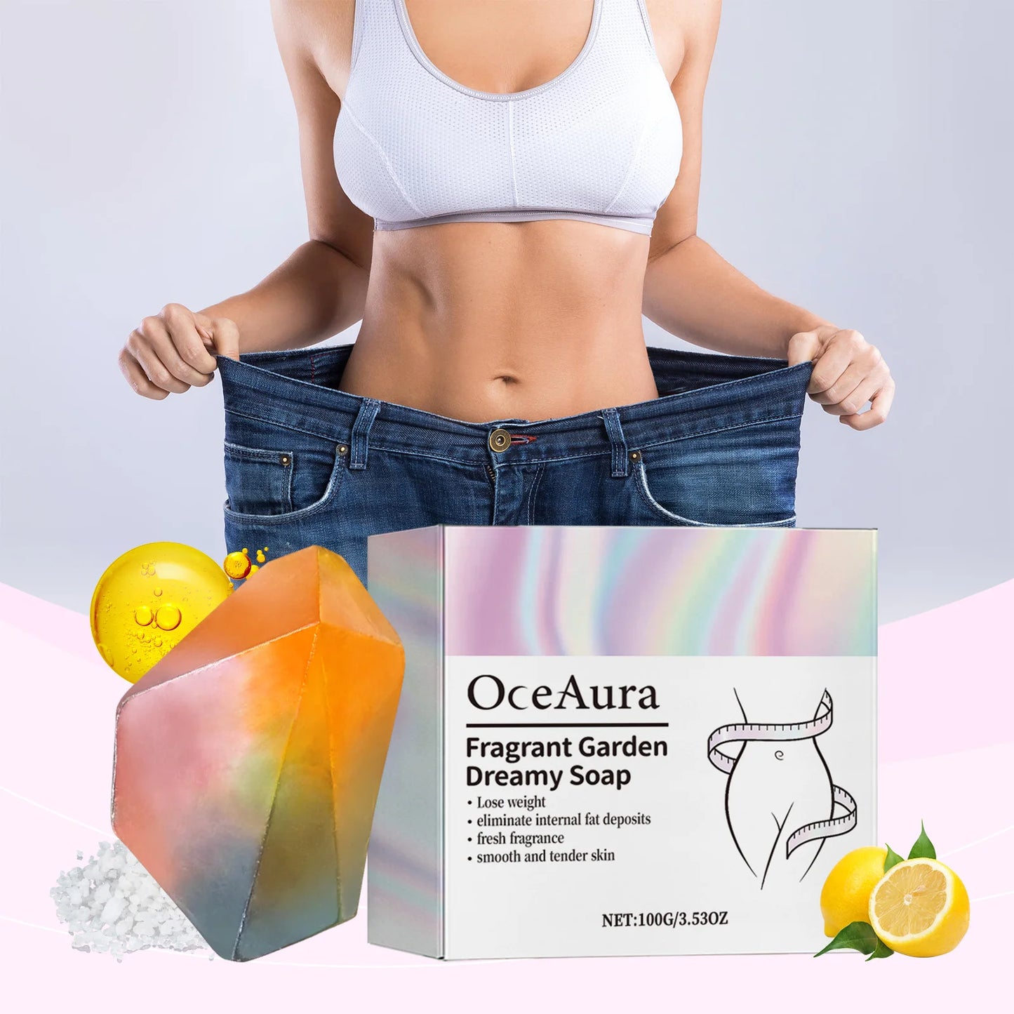 OceAura Rose & Ginger Handmade Bath Soap 100g – Deep Cleanse