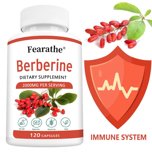 Berberine Capsules 2000mg - Cardiovascular and Digestive Health,Balance Liver Health Digestion,Non-GMO Peaceful Pleasures Health and Wellness