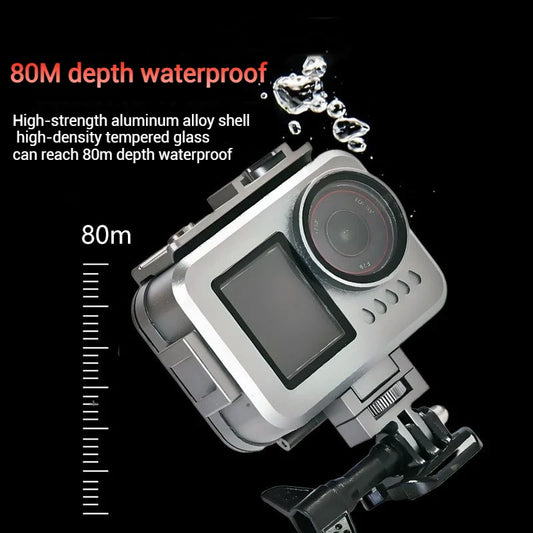 Aluminum Waterproof Dive Case for DJI Action 5 Pro/4/3 – 80m Camera Dive Housing Oasis Select