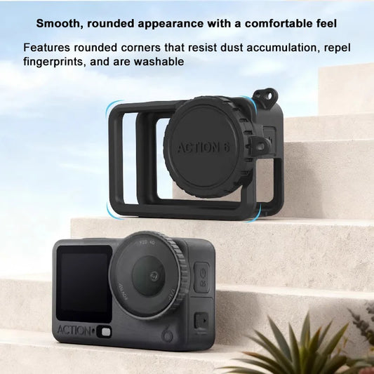 Silicone Protective Cover Case For Dji Osmo Action6 Camera With Lens Cap&Lanyard For Dji Osmo Action6 Accessories Easy Operation Peaceful Pleasures Health and Wellness Default Title