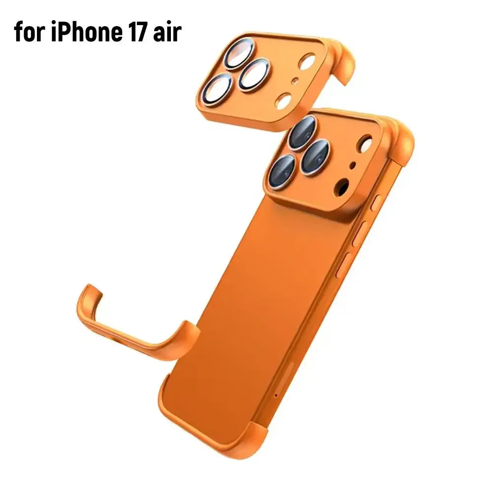 Frameless Not Case Corner Pad TPU Bumper For iPhone 17 Air 17Pro 17 Pro Max Camera Lens Protection Bumper Accessories Peaceful Pleasures Health and Wellness orange 17 air