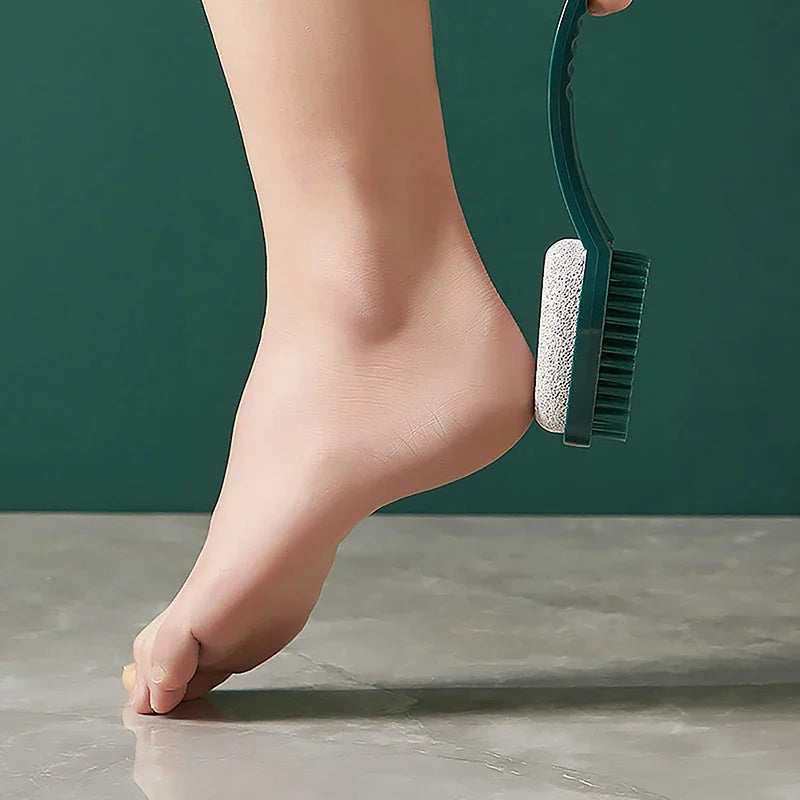 2-in-1 Pumice Stone Foot Scrubber Brush | Pedicure Tool Foot Scrubber Tool Peaceful Pleasures Health and Wellness
