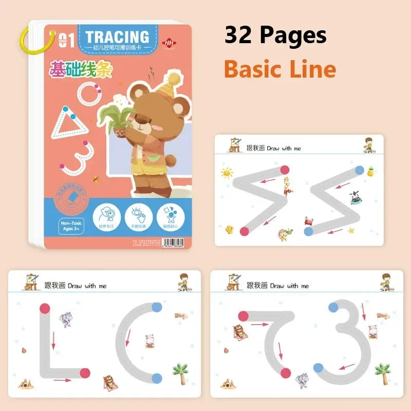 Page 32 Reusable Kids Writing Book Erasable Practice Notebook Ages