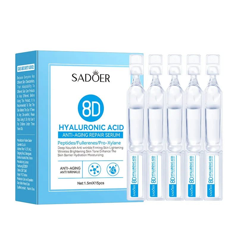 Hyaluronic Acid Face Serum Moisturizing Skin Deep Nourish Fullerenes Collagen ElasticSerum Brightening Lifting Skin Care Essence Peaceful Pleasures Health and Wellness 1 Box