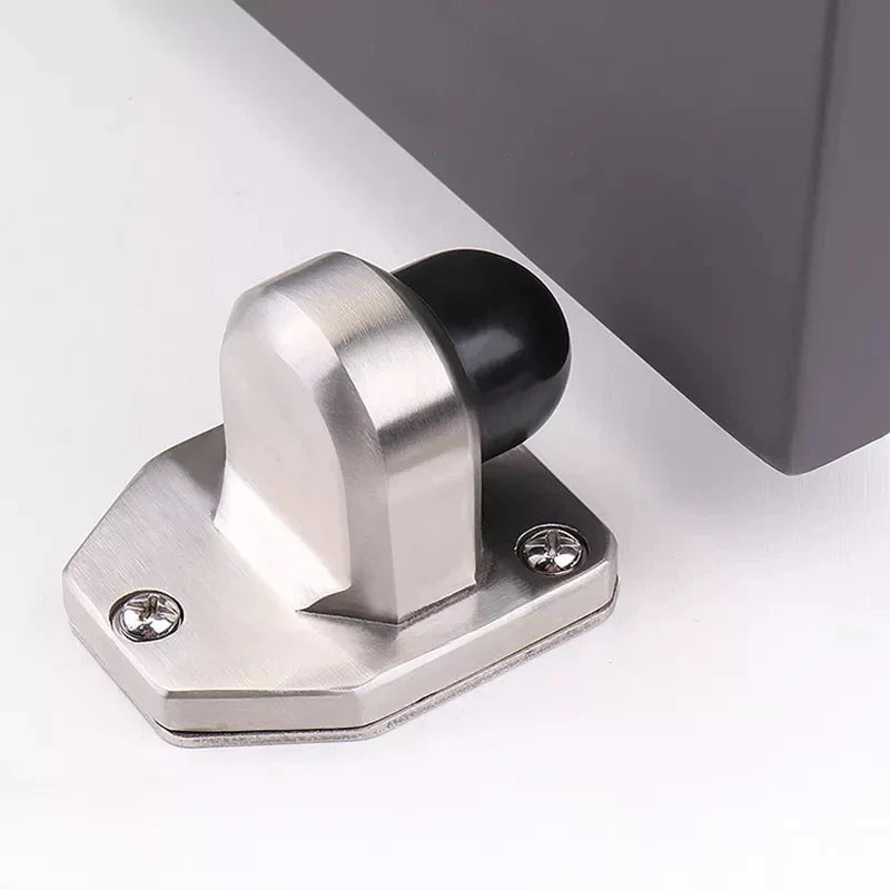 Heavy Duty Stainless Steel Glass Door Stop & Rubber Buffer