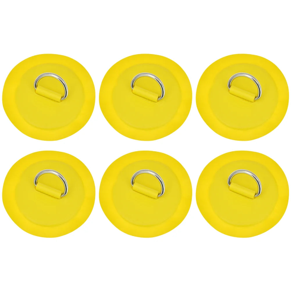 Inflatable Boat D-Ring Patch Stainless Steel PVC Pad Buckle For Kayak Raft Canoe Paddle Board SUP Surfboard Replacement Part Peaceful Pleasures Health and Wellness Yellow 6PCS