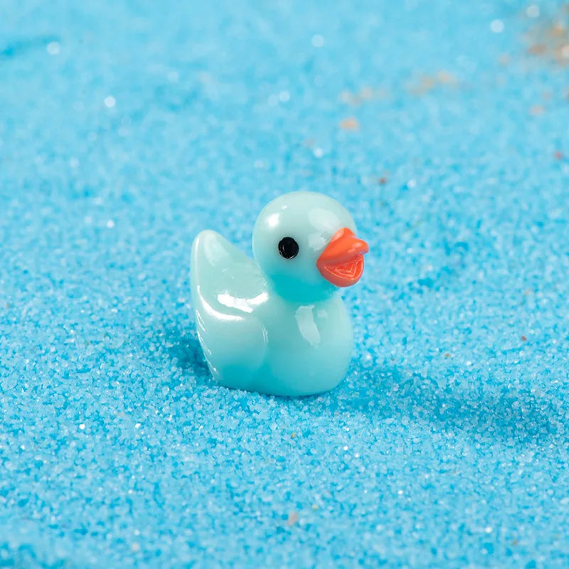 1pcs Resin Mini Ducks Ornament Miniature Figures Tiny Duck Handicraft Micro Landscape Dollhouse Decoration Accesories decoração Peaceful Pleasures Health and Wellness Solid blue
