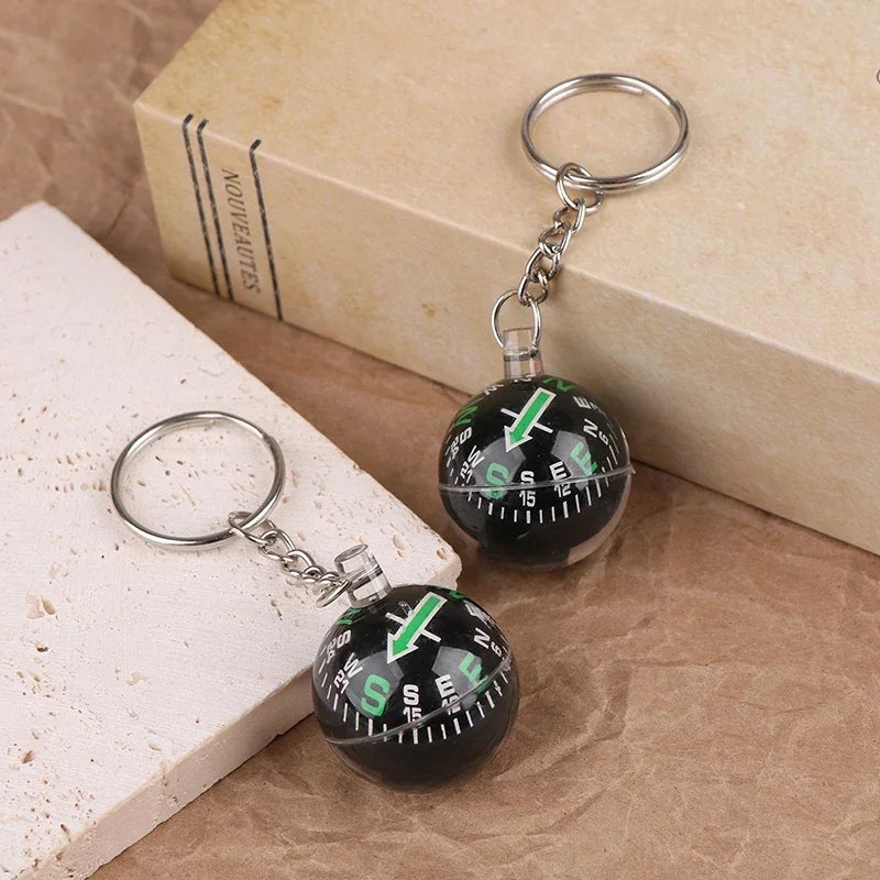 1pc Portable Lightweight Emergency Compass Outdoor Survival Keychain Ball Compass Tool Peaceful Pleasures Health and Wellness