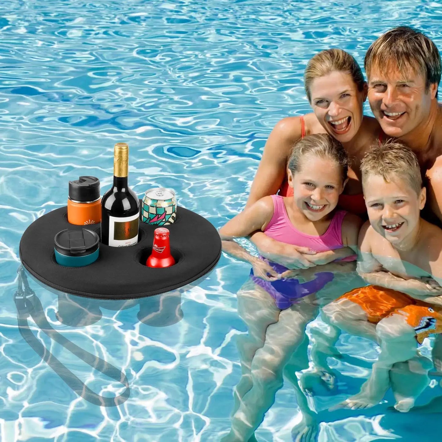 Floating Pool Drink Holder 5-Hole Cup Tray | Spa Hot Tub Float