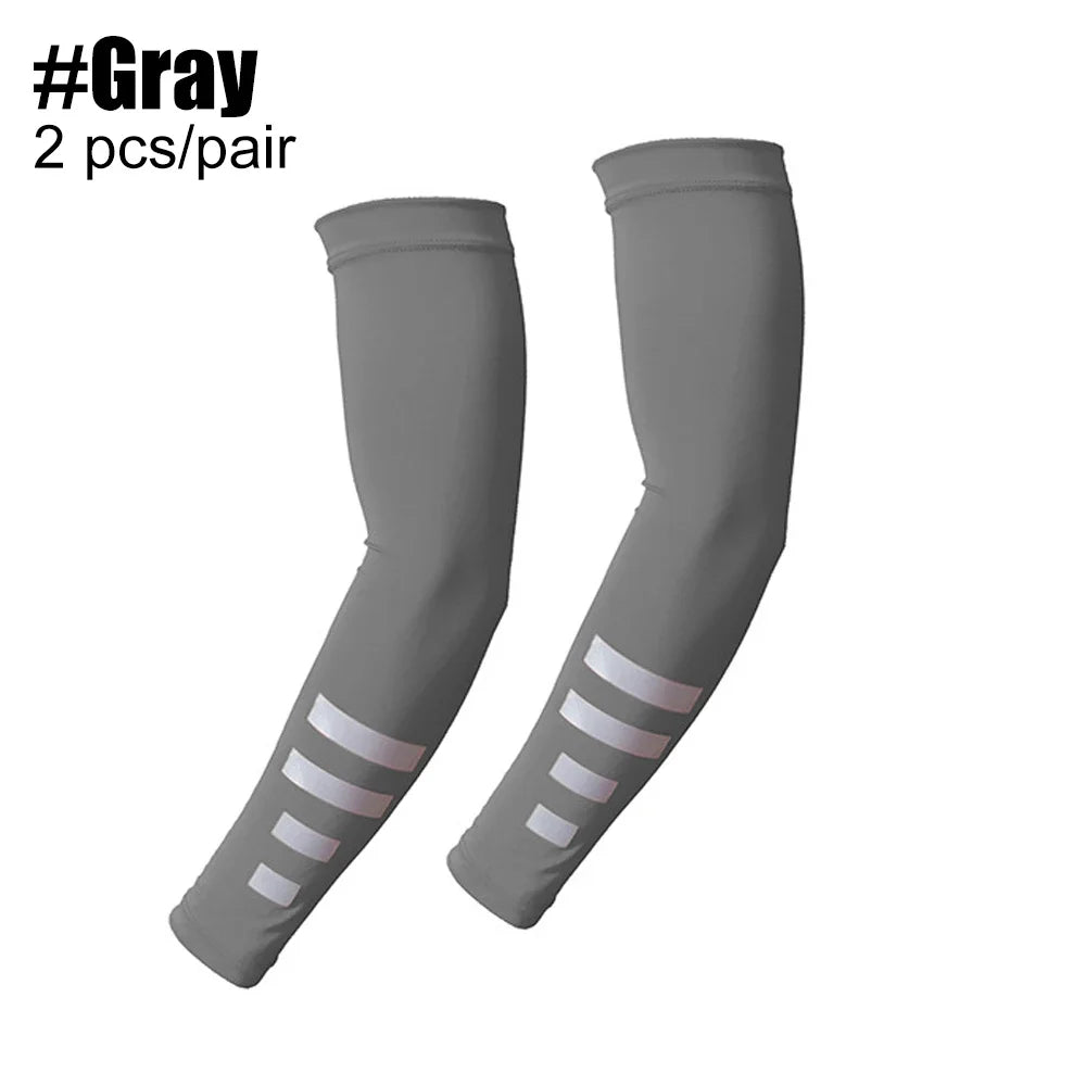 Fingerless Gloves & Arm Warmers Set - Thumb Hole Knit Sleeves for Running, Cycling, Gym - Men & Women (1 Pair) Peaceful Pleasures Health and Wellness Gray-1Pair