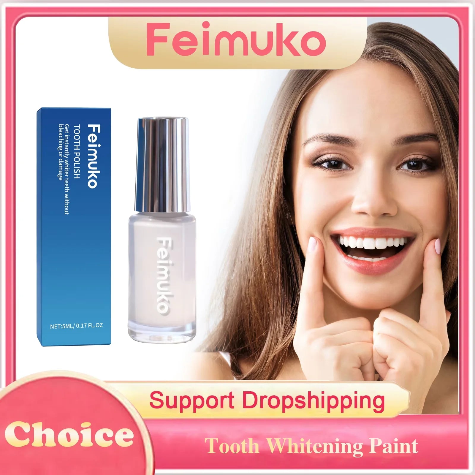 Tooth Whitening Paint Dental Bleaching Remove Tooth Pigments Stains Fresh Breath Oral Hygiene Brightening Tooth Polish Paint 5ml Peaceful Pleasures Health and Wellness