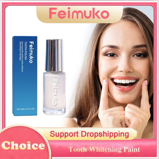 Tooth Whitening Paint Dental Bleaching Remove Tooth Pigments Stains Fresh Breath Oral Hygiene Brightening Tooth Polish Paint 5ml Peaceful Pleasures Health and Wellness
