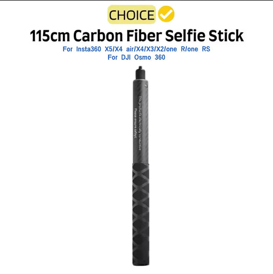 115cm Carbon Fiber Invisible Selfie Stick | Insta360 X5/X4/X3 & GoPro Camera Extension Pole Oasis Select 115CM CF