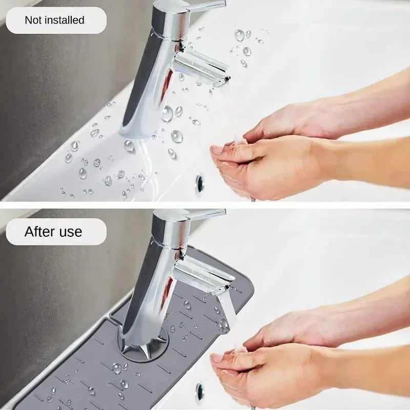 Silicone Mat Gourmet Faucet Kitchen Accessory Home Appliance Sponge Rack Kitchens Accessories Kitchen Sink Splash Guard for You Peaceful Pleasures Health and Wellness