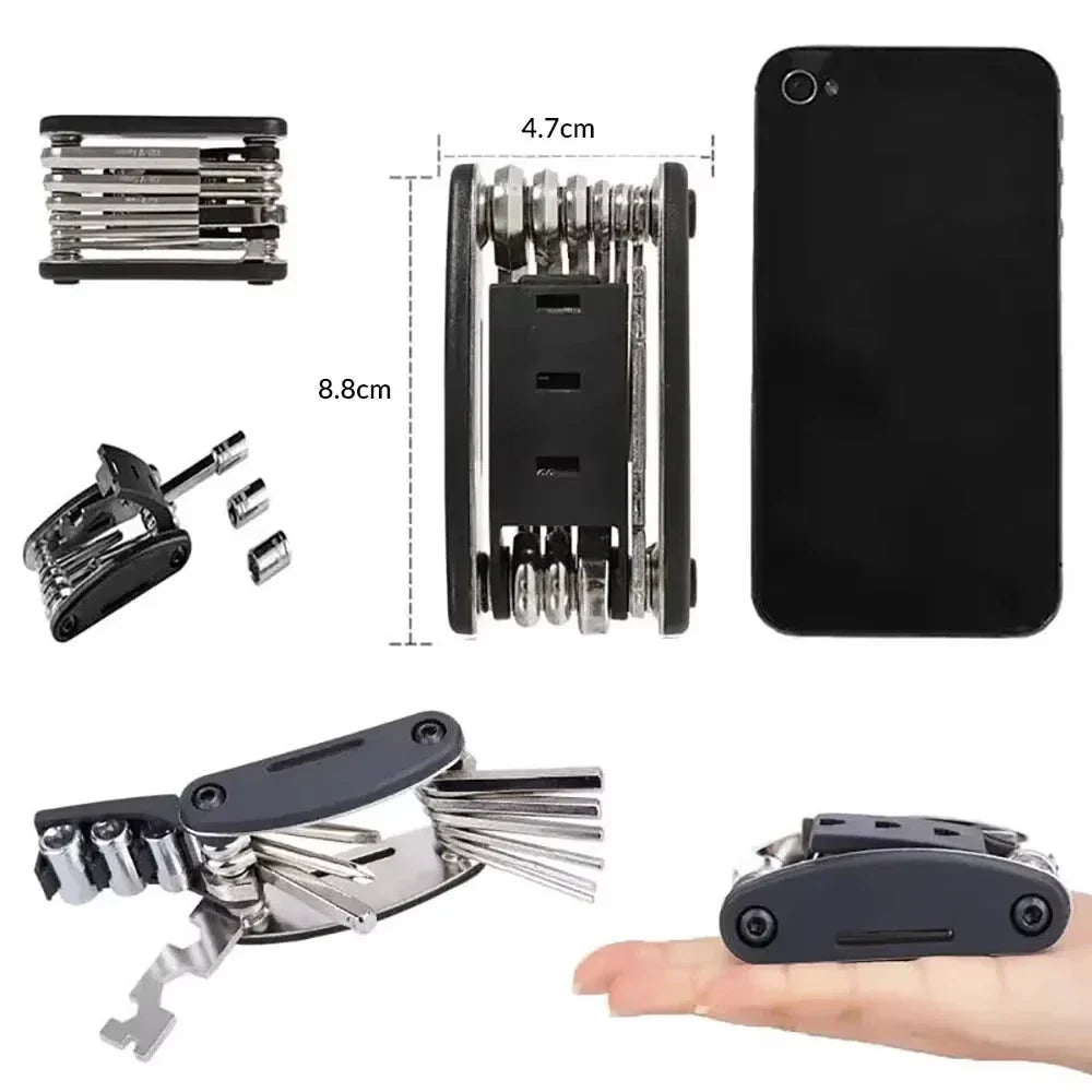 16-in-1 Bicycle Repair Tool Kit – Hex Wrench, Screwdriver & More