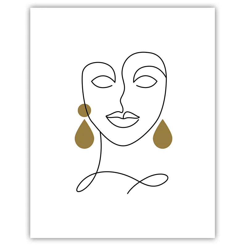 Abstract Wall Art Modern Fashion Woman Line Canvas Painting Minimalist Poster Print for Girl Bedroom Living Room Wall Decor Peaceful Pleasures Health and Wellness 01 15x20cm No Frame China Mainland