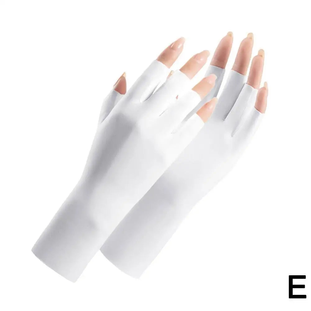 UV Protection Ice Silk Gloves – Nail Lamp & Sun Shield