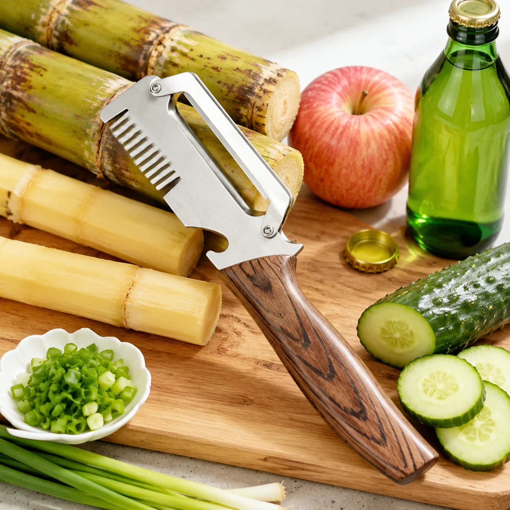 Stainless Steel Fruit & Vegetable Peeler | Wood-Grain Handle