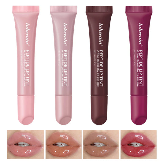 4pcs Mirror Lip Glaze Moisturizes Jelly Lip Enrichment Oil Lasting Water Light Glass Lip Oil Remove Line Lip Protection Serum Peaceful Pleasures Health and Wellness 4 pcs