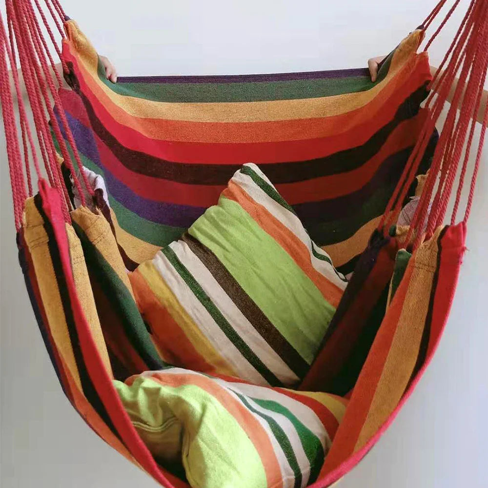 Hanging Hammock Swing Chair – 120KG Cotton Blend Indoor Outdoor