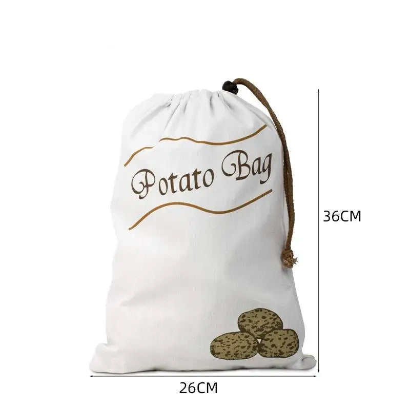 Reusable Canvas Drawstring Bags for Potato & Onion Storage