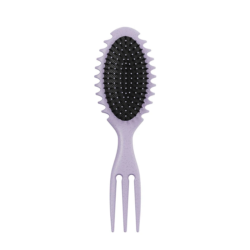 Curl Defining Bounce Hair Brush Barbershop Boar Bristle Comb Detangling Shaping Hairbrushes Professional Salon Home Styling Comb Peaceful Pleasures Health and Wellness purple