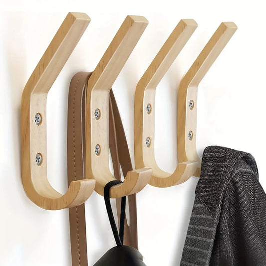 Natural Oak Wood Wall Hooks – Vintage Heavy-Duty Coat Hooks Wood Wall Hooks Peaceful Pleasures Health and Wellness