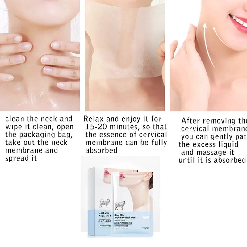 BIOAOUA Goat Milk Collagen Neck Mask 10pc – Anti-Wrinkle