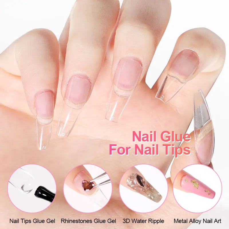 LIMEGIRL Nail Tips Glue Gel 7.5ml uv Glue for false Nail Gel Polish Manicure Hybrid Gellac Multi-function Strong Gel Nail Polish Peaceful Pleasures Health and Wellness