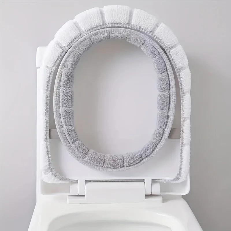 Soft Washable Toilet Seat Cushion Cover with Handle – Cotton