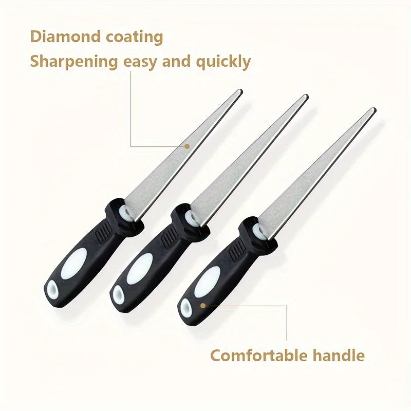 Diamond Double-Sided File Sharpener for Scissors & Garden Tools