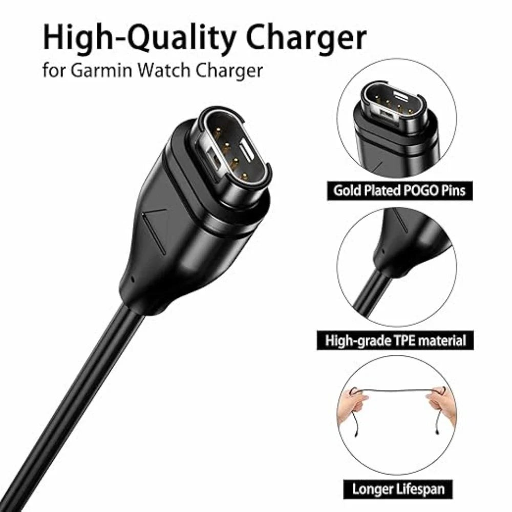 2-Pack Garmin Smartwatch USB Replacement Charger Cable Smartwatch Charger Oasis Select