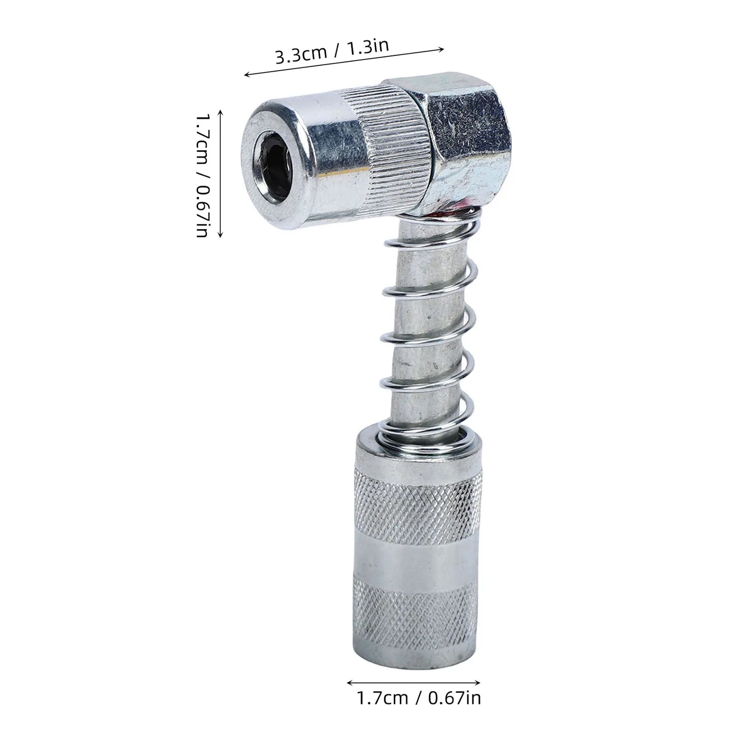 90 Degree Grease Gun Coupler Adapter Right Angle Fitting High Pressure Nozzle Tip Manual Small Portable Extendable Lubrication Peaceful Pleasures Health and Wellness