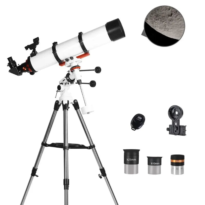 120900 Astronomical Telescope Large Aperture Equatorial Refracting Outdoor High Magnification HD Professional Stargazing Moon Peaceful Pleasures Health and Wellness