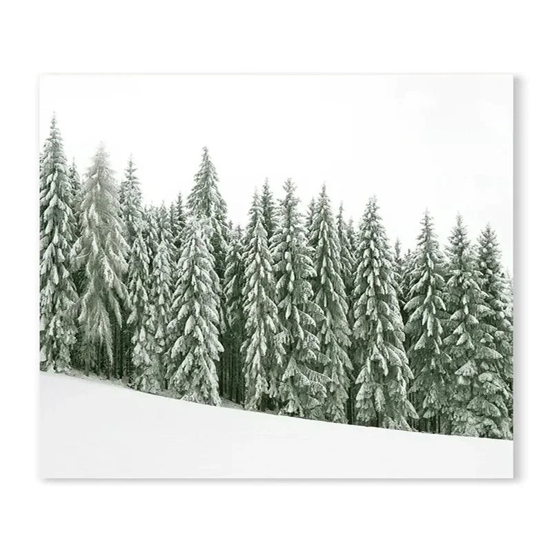 Christmas Snowman & Moose Canvas Wall Art | Winter Decor Print