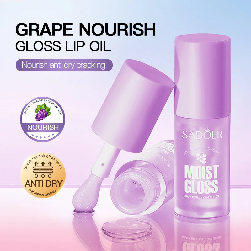SADOER Fruit Crystal Jelly Lip Oil – Plumping Moisturizing Gloss