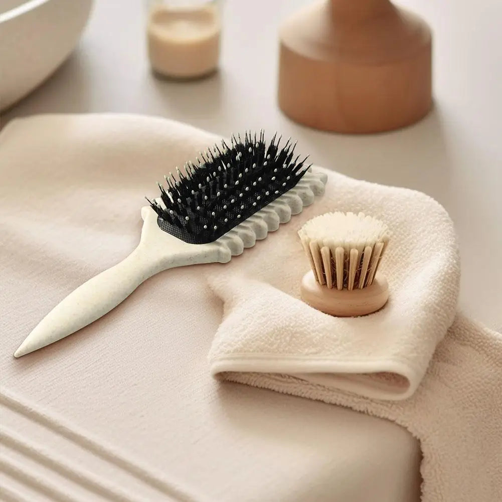 Styling Curly Hair Styling Brush Scalp Massage Wild Boar Curling Comb Untie Curly Brush Tangled Barber Hair Styling Tools Peaceful Pleasures Health and Wellness