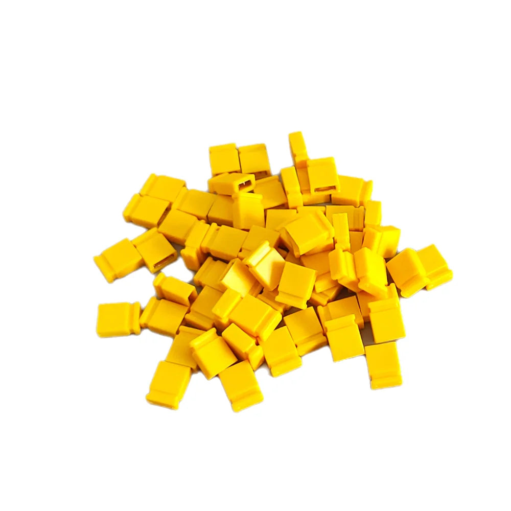 100PCS Closed Jumper Shorted Cap & Headers & Wire Housings 2.54MM Shunt Red Black Yellow White Green Blue Peaceful Pleasures Health and Wellness Yellow