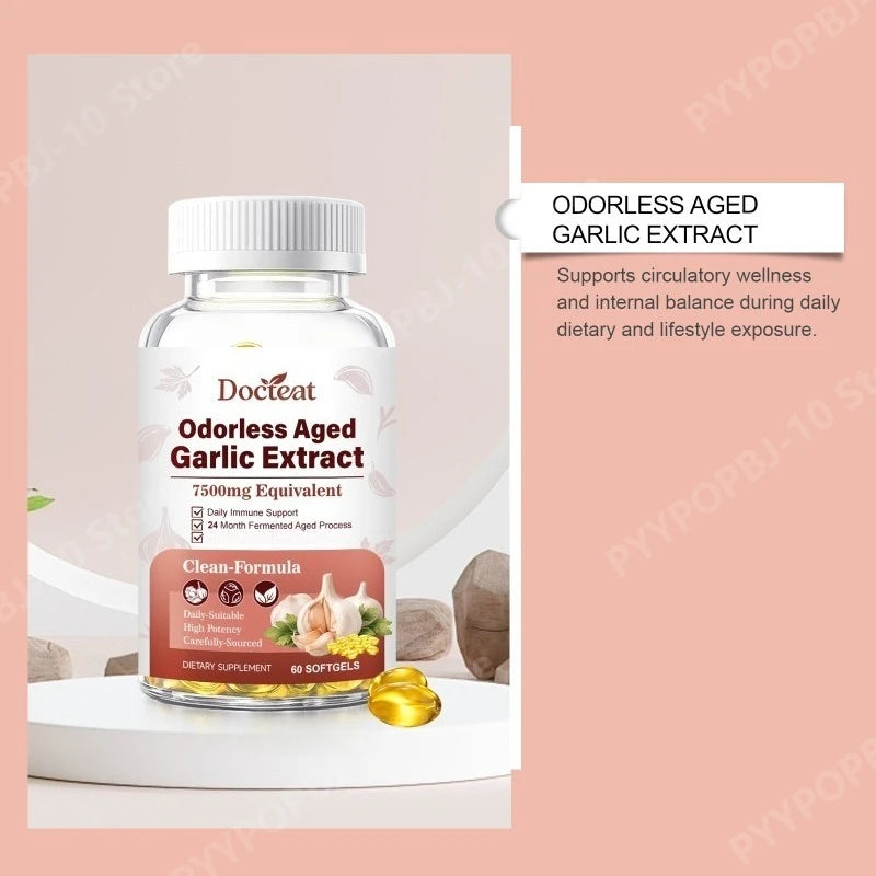 Odorless Aged Garlic Extract Softgels | 60ct Daily Supplement