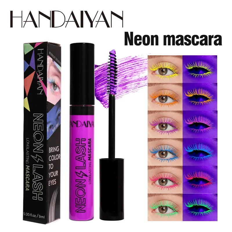Neon Fluorescent Mascara – Waterproof, Fast Dry, Curling & Lengthening