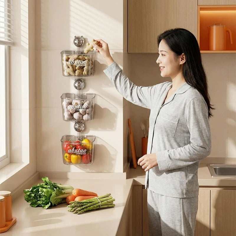 1PC Non perforated storage basket rotating suction cup easy to install storage box kitchen and bathroom storage multifunctional Peaceful Pleasures Health and Wellness