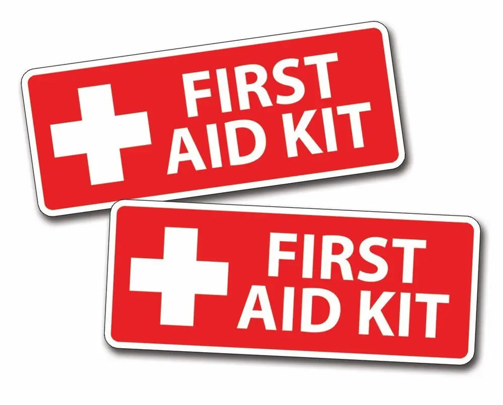 First Aid Kit Sticker Decals 5.5" OSHA Safety Labels 3-Pack