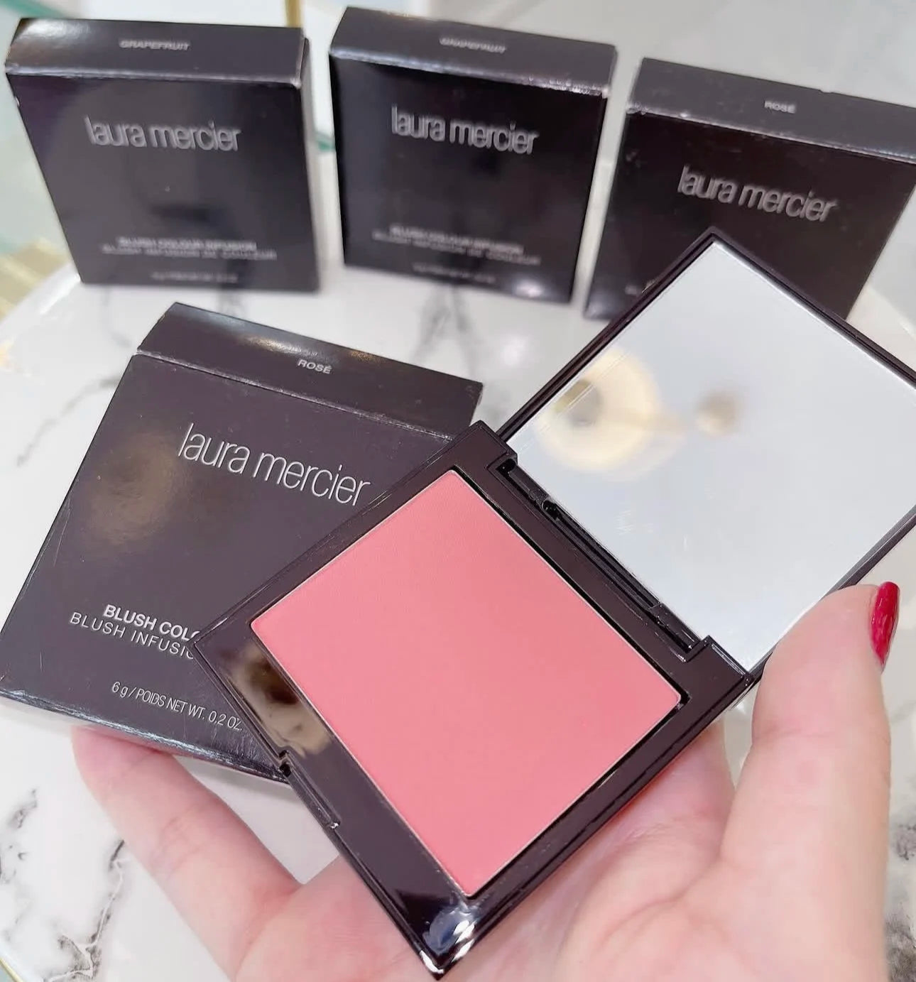 Laura Mercier Blush Colour Infusion 6g Original Lasting Matte Monochrome Blush Plate Rosé Bellini Peach Ginger Chai Brand Blush Peaceful Pleasures Health and Wellness