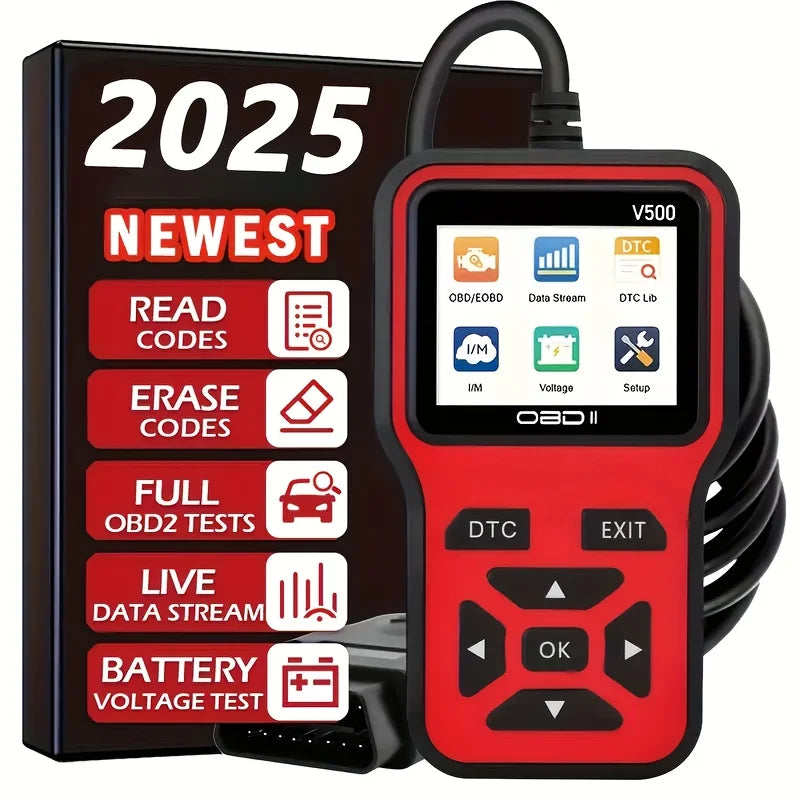 2025 New Model, Supports 8 Languages, Professional Obd2 Car Diagnostic Tool, Direct from the Manufacturer, V510 Professional Code Reader and Scan Tool, Clears Fault Codes, Real-Time Data Stream, Enhanced Engine Fault Code Rea Peaceful Pleasures Health and Wellness Red