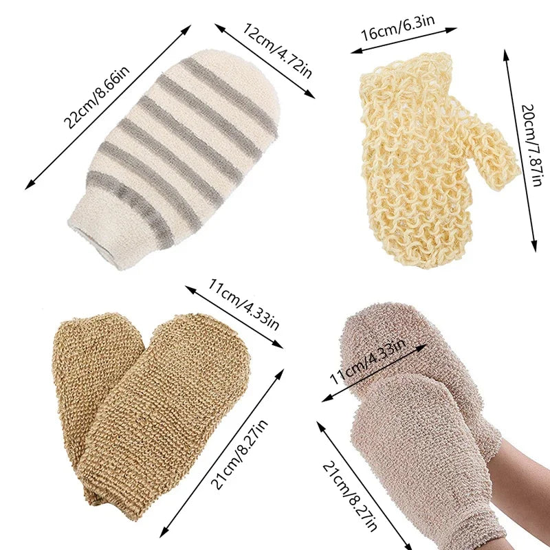 Exfoliating Hemp & Bamboo Bath Glove | Body Scrubber Mitt Exfoliating Bath Glove Peaceful Pleasures Health and Wellness