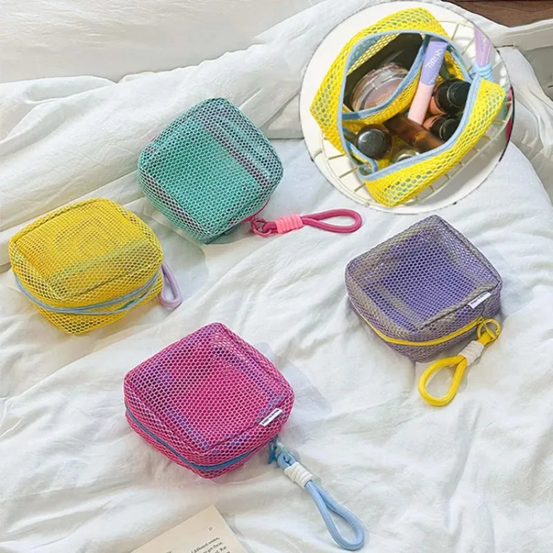 Dopamine Mesh Makeup Bag – Large Travel Organizer Pouch