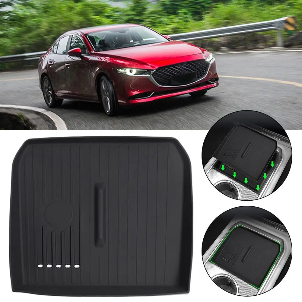 2025 Mazda EZ-6 Armrest Storage Box & Wireless Charging Pad Console Storage Organizer Peaceful Pleasures Health and Wellness
