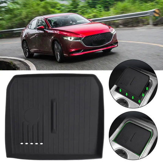 2025 Mazda EZ-6 Armrest Storage Box & Wireless Charging Pad Console Storage Organizer Peaceful Pleasures Health and Wellness