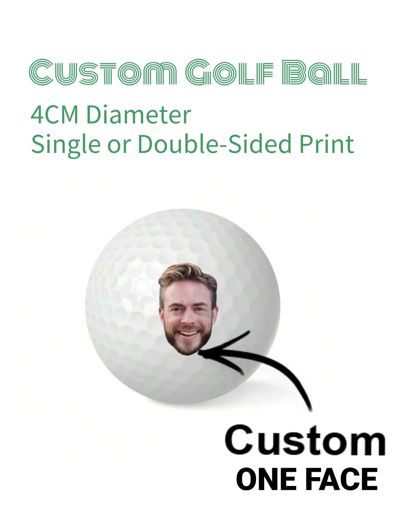 Custom Photo Golf Ball Personalized Face Image Text Gift For Golfer Dad Husband Friend Father Day Birthday Valentine Christmas Peaceful Pleasures Health and Wellness