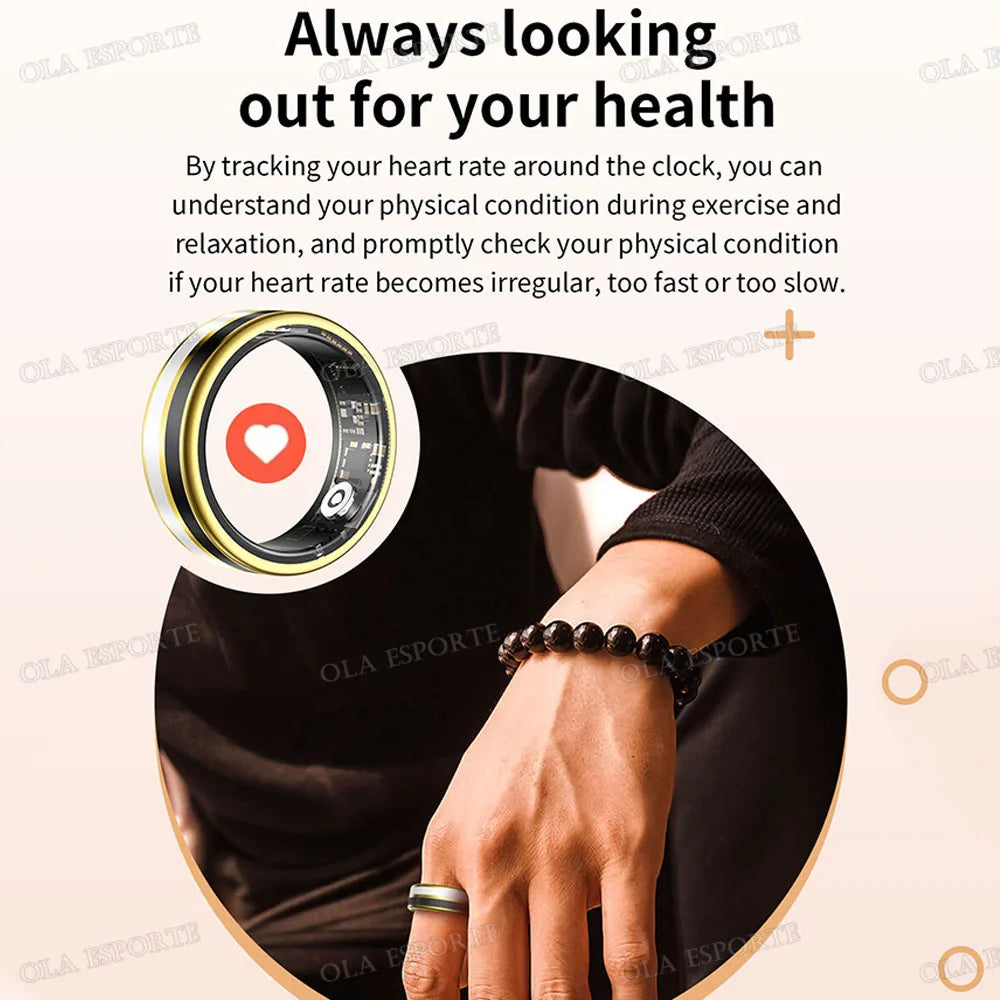 Bluetooth Smart Ring – Heart Rate, SpO₂ & Sleep Tracker